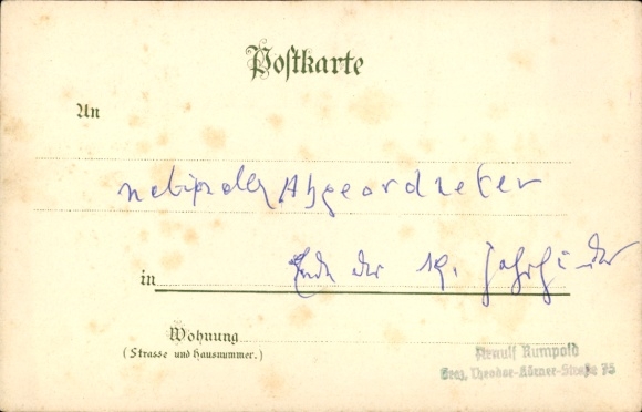 Postcard RG Wolf, Member of Parliament, portrait in Profile