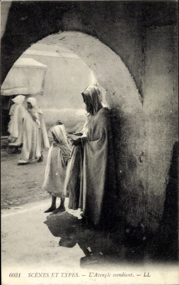 Postcard scenes and types, Blind Beggar