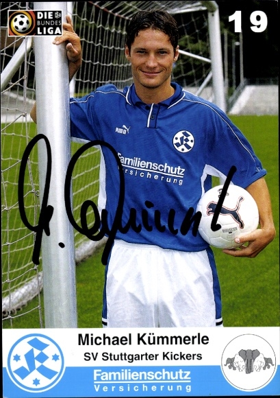 Autogrammkarte Fußballer Michael Kümmerle, Stuttgarter Kickers, Autogramm