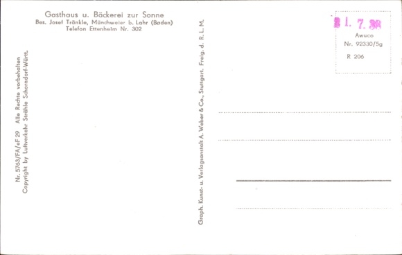 Ak Münchweier Ettenheim in Baden, Fliegeraufnahme