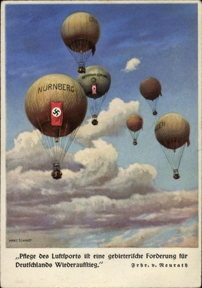 Künstler Ak Schmidt, Hans, Ballons, Pflege des Luftsports für Deutschlands Wiederaufstieg, NSFK