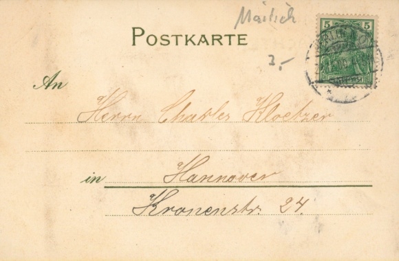 Glitterkunstenaar litho Mailick, Prettige Kerstdagen, Dennentakken, Mees