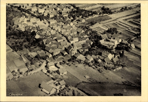 Postcard Obererthal Hammelburg in Lower Franconia Bavaria, aerial photograph