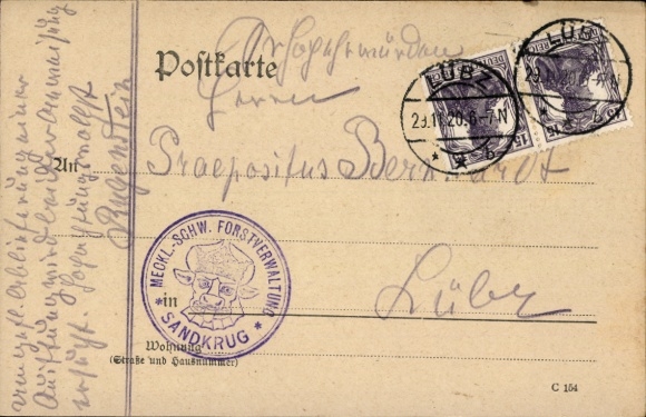 Ak Sandkrug Bandenitz in Mecklenburg, Mecklb. Schwerinsche Forst-Revier-Verwaltung