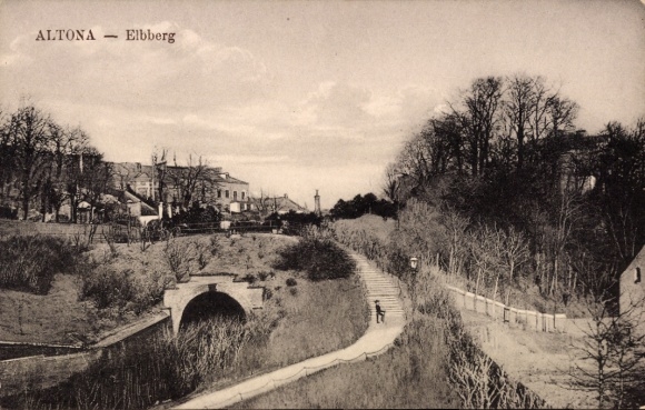 Postcard Hamburg Altona, at the Elbberg