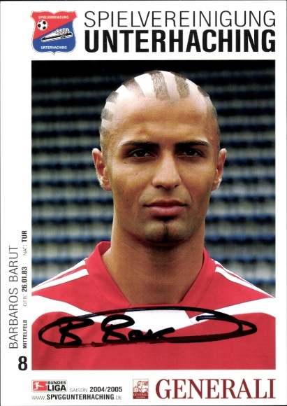 Autograph card footballer Barbaros Barut, SpVgg Unterhaching, autograph