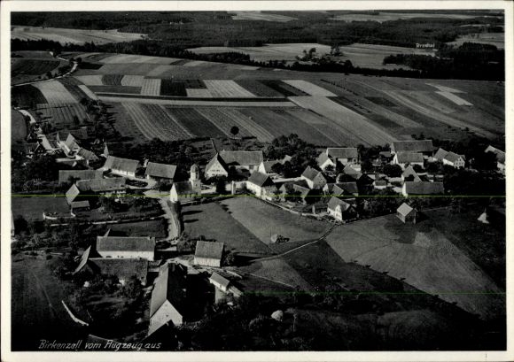 Postcard Birkenzell Stödtlen, aerial photograph