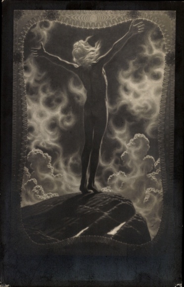 Art Nouveau artist Postcard Fidus, Prayer of Light, handprint, No. 35