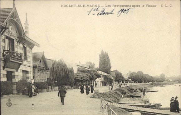 Ak Nogent sur Marne Val de Marne, Restaurant an der Küste