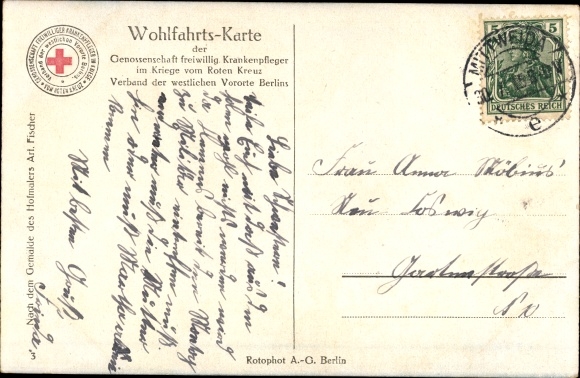 Artist PC Fischer, The people&#39;s thanks are certain, Empress Auguste Viktoria visits a war veteran
