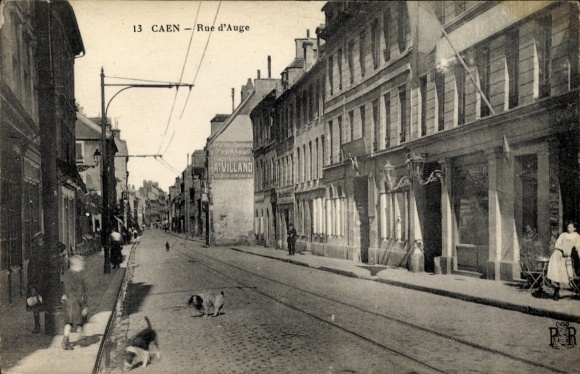 CPA Caen-Calvados, Rue d'Auge