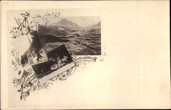 Postcard Kiefersfelden Oberbayern, view of the town, church
