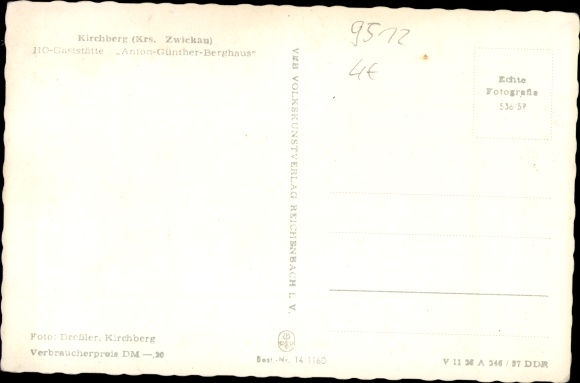 Postcard Kirchberg in Saxony, HO Gaststätte Anton Günther Berghaus on the Borberg