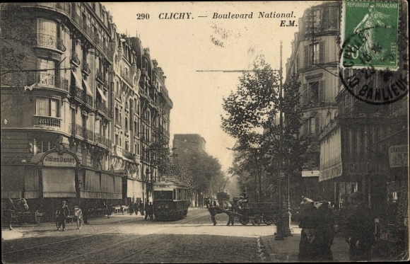 Postcard Clichy Hauts de Seine, Boulevard National