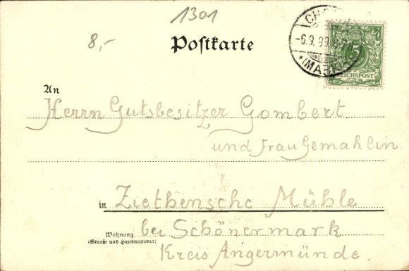 Kunstenaar litho Chorin in de wijk Barnim, Neue Klosterschänke, Chorin-klooster