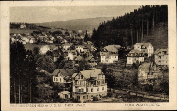Postcard Finsterbergen Friedrichroda in the Thuringian Forest, view from the Mount of Olives