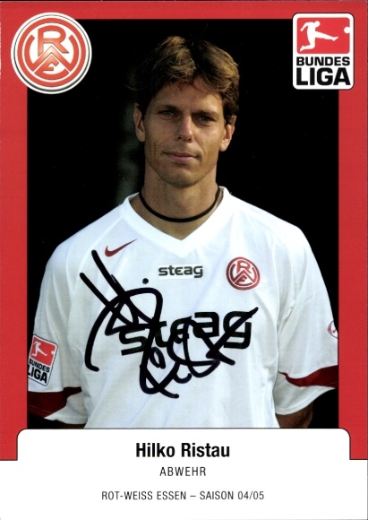 Autogrammkarte Fußballer Hilko Ristau, Rot Weiss Essen, Autogramm