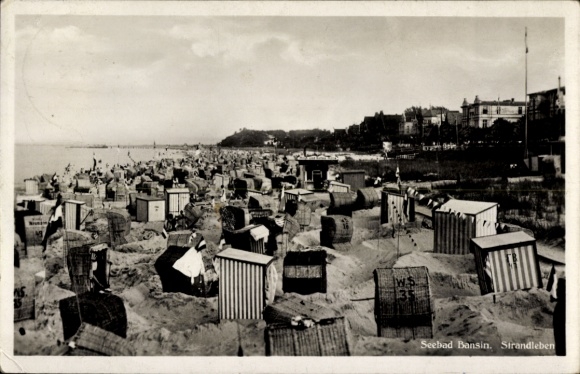 Postcard Ostseebad Bansin on Usedom, beach life