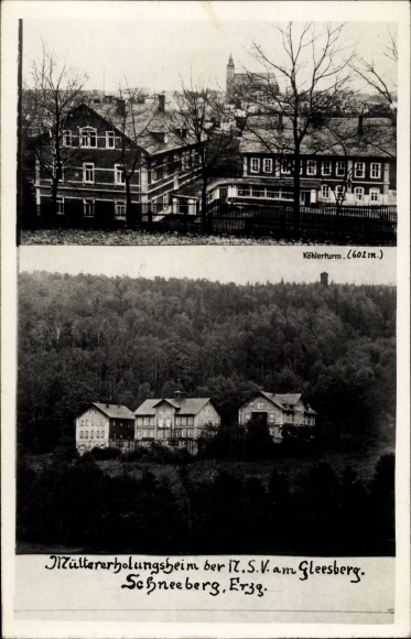 Postcard Schneeberg in the Ore Mountains, convalescent home for mothers