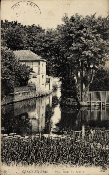 Ak Crécy en Brie Crécy la Chapelle Seine et Marne, Petit Bras du Morin