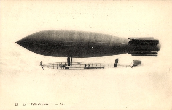 Postcard French airship Ville de Paris