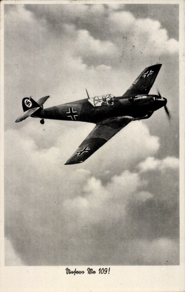 Ak Deutsches Militärflugzeug, Messerschmitt Me 109, Luftwaffe