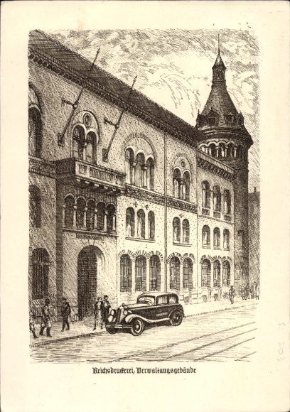 Künstler Ak Berlin Kreuzberg, Reichsdruckerei, Verwaltungsgebäude