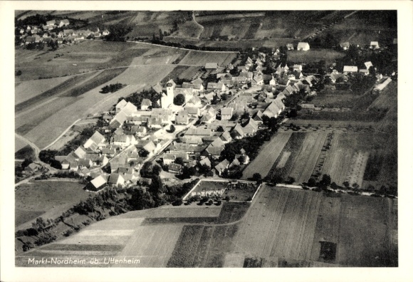 Ak Ulsenheim Markt Nordheim Mittelfranken, Fliegeraufnahme