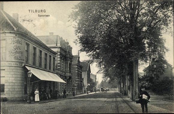 Ak Tilburg Noord-Brabant Nederland, Spoorlaan