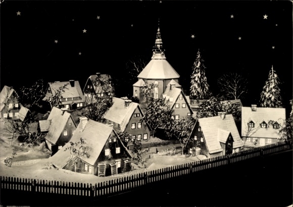 Postcard Seiffen in the Ore Mountains, Toy Museum, Seiffen Christmas Village