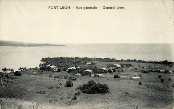 Ak Port Leon Ozeanien, Gesamtansicht
