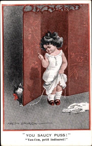 Artist PC Spurgin, Fred, you curious Peter, girl, cat