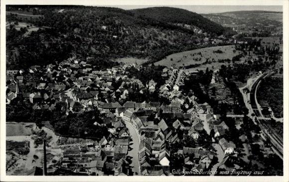 Postcard Söllingen Pfinztal am Kraichgau, aerial photograph