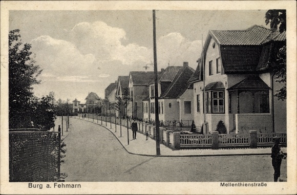 Postcard Burg on the island of Fehmarn, Meilenthienstrasse