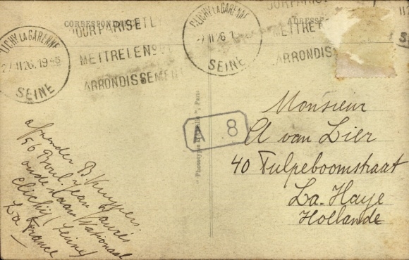 Postcard Clichy Hauts de Seine, panoramic view of Boulevard National, street view, vehicles