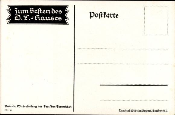 Kunstenaarskaart Amtsberg, Otto, flame up, DT, Duitse Turnerschaft