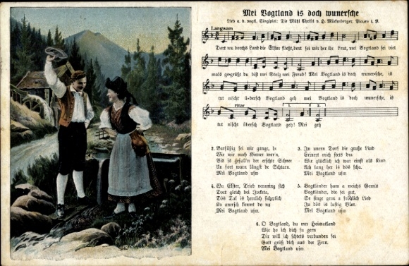 liedje Ak Mei Vogtland is prachtig, Hilmar Mückenberger, traditionele klederdracht