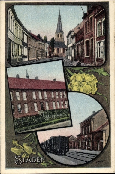 PC Staden West Flanders, railway, church, flowers