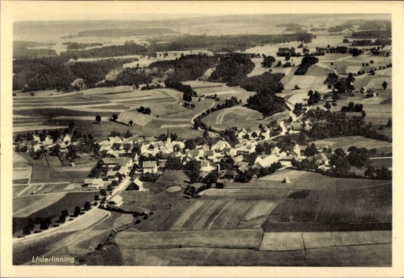 Postcard Untertinning, aerial photograph