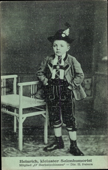 Postcard Heinrich, smallest salon humorist, member of D' Herbstzeitlosen