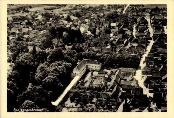 Postcard Langenbrücken Bad Schönborn Baden Württemberg, aerial photograph
