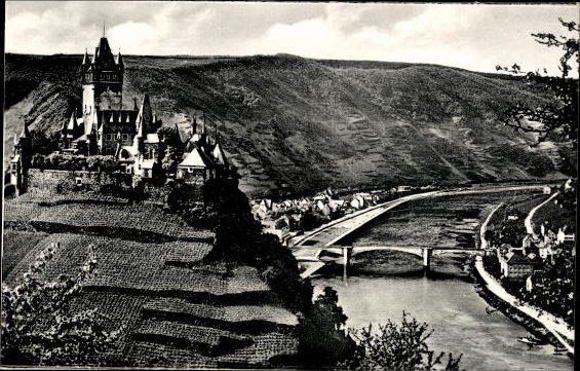 10 old PCs Cochem/Mosel and Cochem Castle in Rhineland-Palatinate, various views