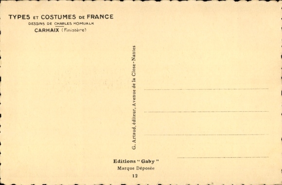 Artist Postcard Homualk, C., Carhaix Finistère, couple in Breton folk costume, pipe