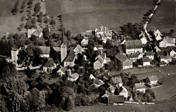Postcard Ratzenried Argenbühl in Allgäu, aerial photograph