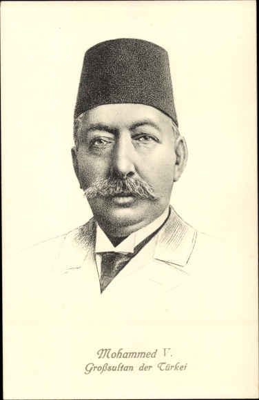Artist PC Mohammed V, Grand Sultan of Türkiye, portrait