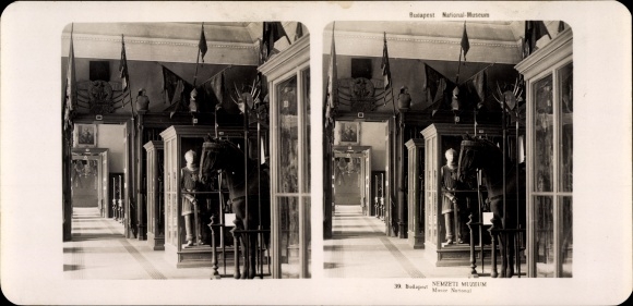 Stereo Photo Budapest Hungary, 1906, National Museum