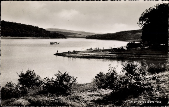 PC Langscheid Sundern in the Sauerland, Idyll on the Sorpesee, boat seagull