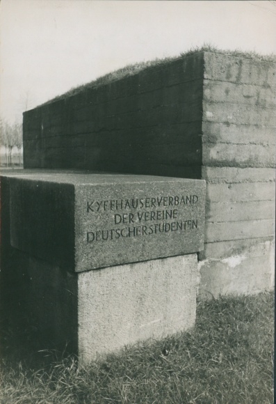 Photo Langemarck Langemark West Flanders, memorial stone in the cemetery, Kyffhäuser Association