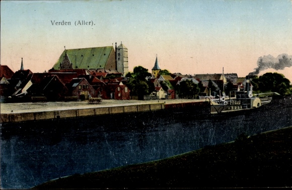 Postcard Verden an der Aller, general view