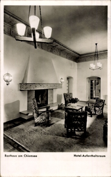 Ak Bernau am Chiemsee, Rasthaus am Chiemsee, Hotel, Aufenthaltsraum